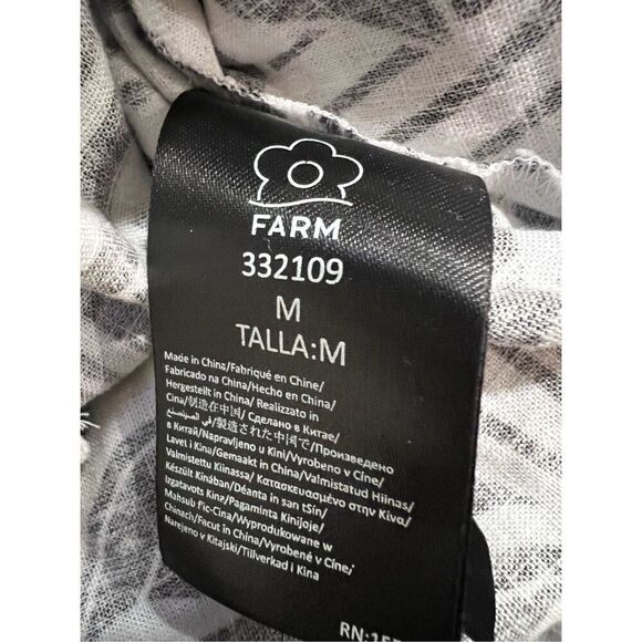 Farm Rio Women's Black White Patterned Sleeveless Linen Blend Romper Medium NWOT - Picture 10 of 11